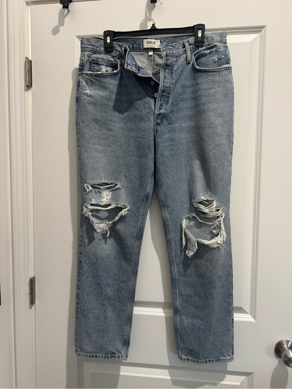 Agolde Light Blue Washed Denim Jeans